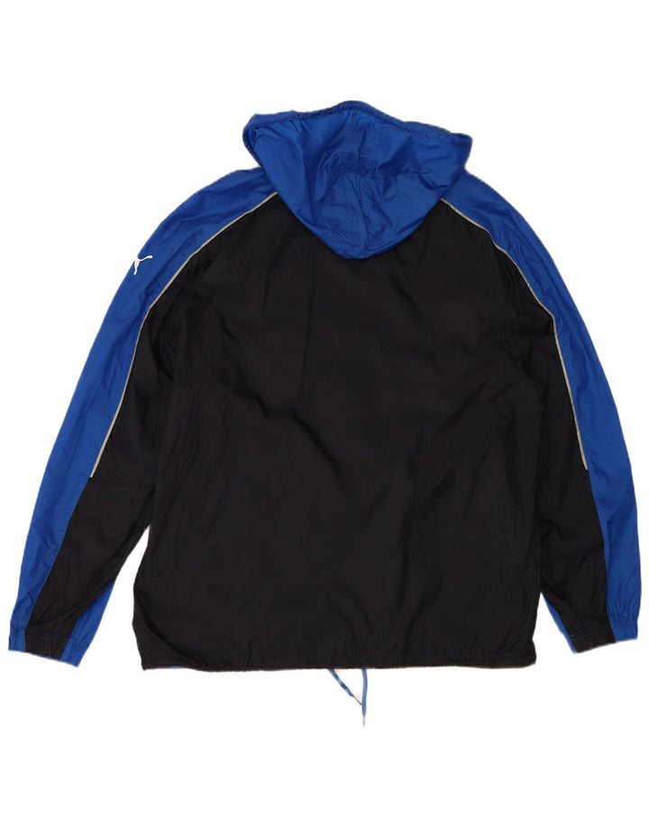 Ανδρικό μπουφάν βροχής με κουκούλα PUMA UK 38 Medium Blue Colourblock