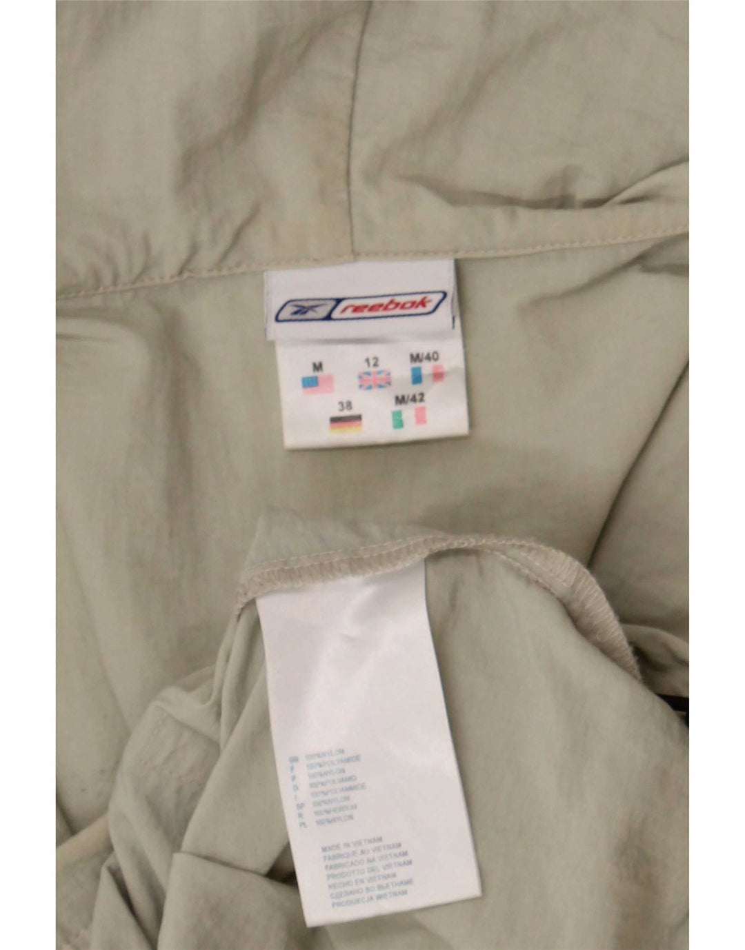 Reebok Γυναικείο μπουφάν βροχής με κουκούλα UK 12 Medium Beige Nylon