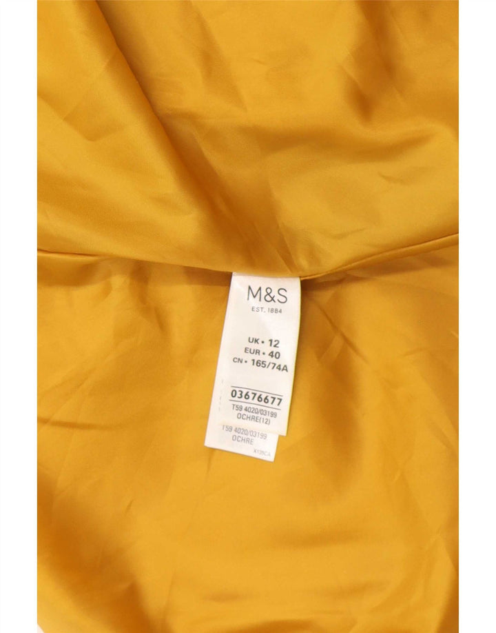 Marks & Spencer Γυναικεία Midi Φούστα UK 12 Medium W30 Yellow Polyester
