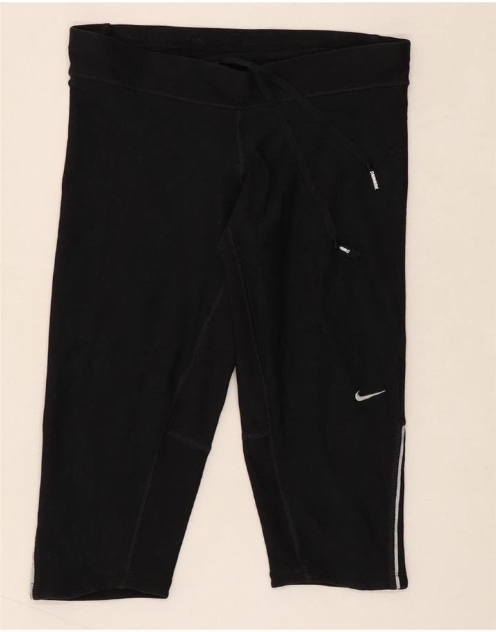 NIKE Womens Dri Fit Capri Tracksuit Trousers UK 10 Small Black Polyester Vintage Nike and Second-Hand Nike from Messina Hembry 