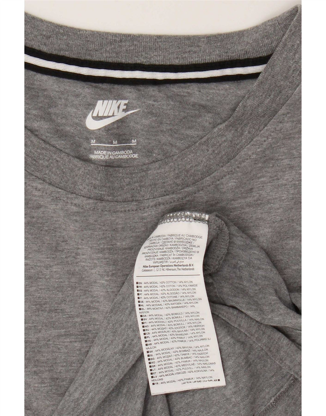 Γυναικείο T-Shirt Nike Top UK 14 Medium Grey Flecked Modal