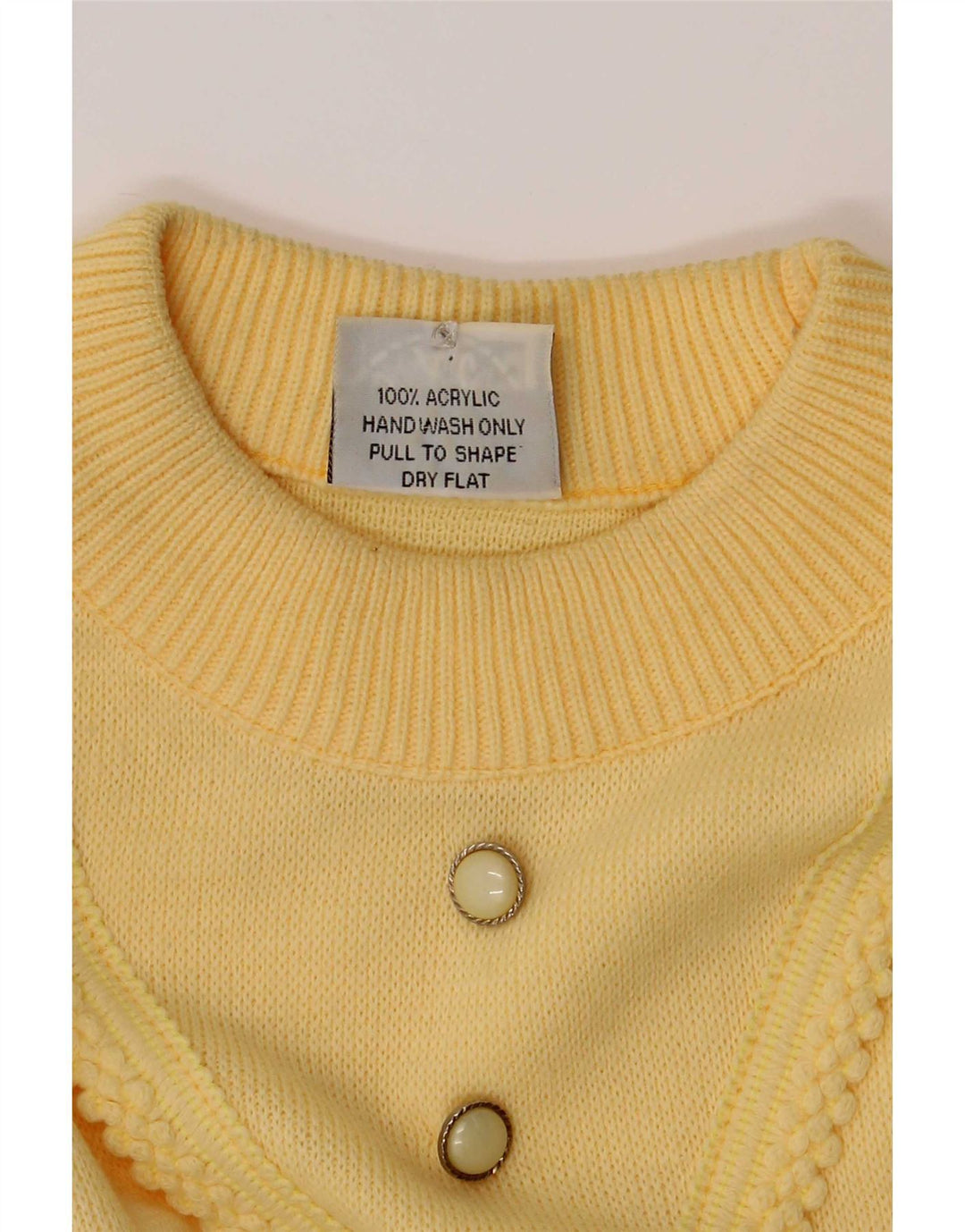 Γυναικείο Snatch Crew Neck Jumper UK 14 Medium Yellow Acrylic