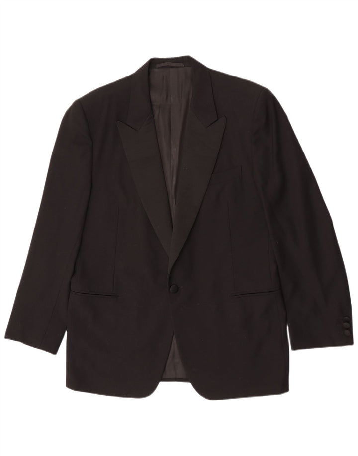 Vintage Ανδρικό Μπουφάν Blazer 1 Κουμπί IT 50 Μεγάλο Μαύρο Μάλλινο