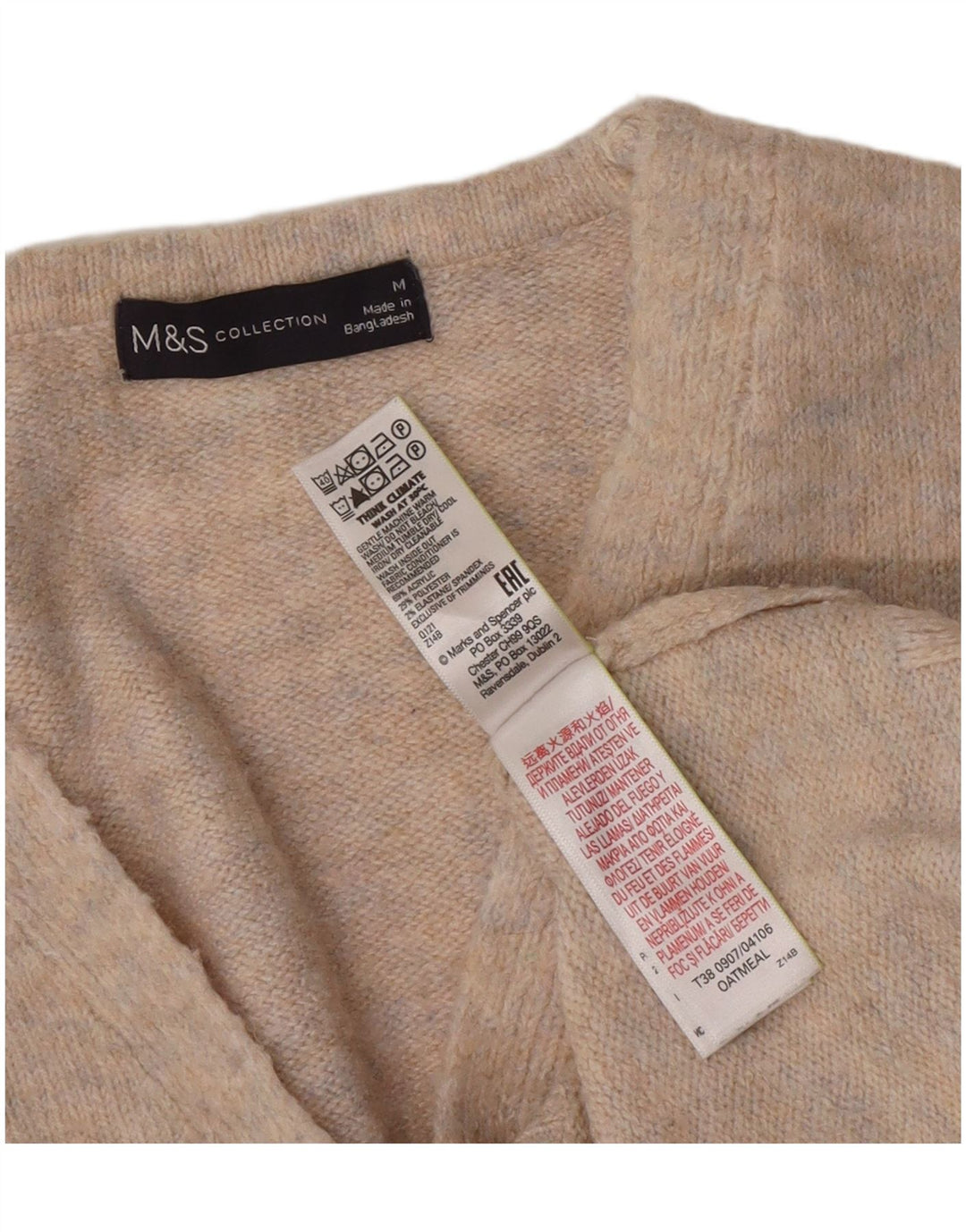 Marks & Spencer Γυναικείο πουλόβερ με λαιμόκοψη με V λαιμόκοψη UK 14 μεσαίου γκρι φλύκταινες