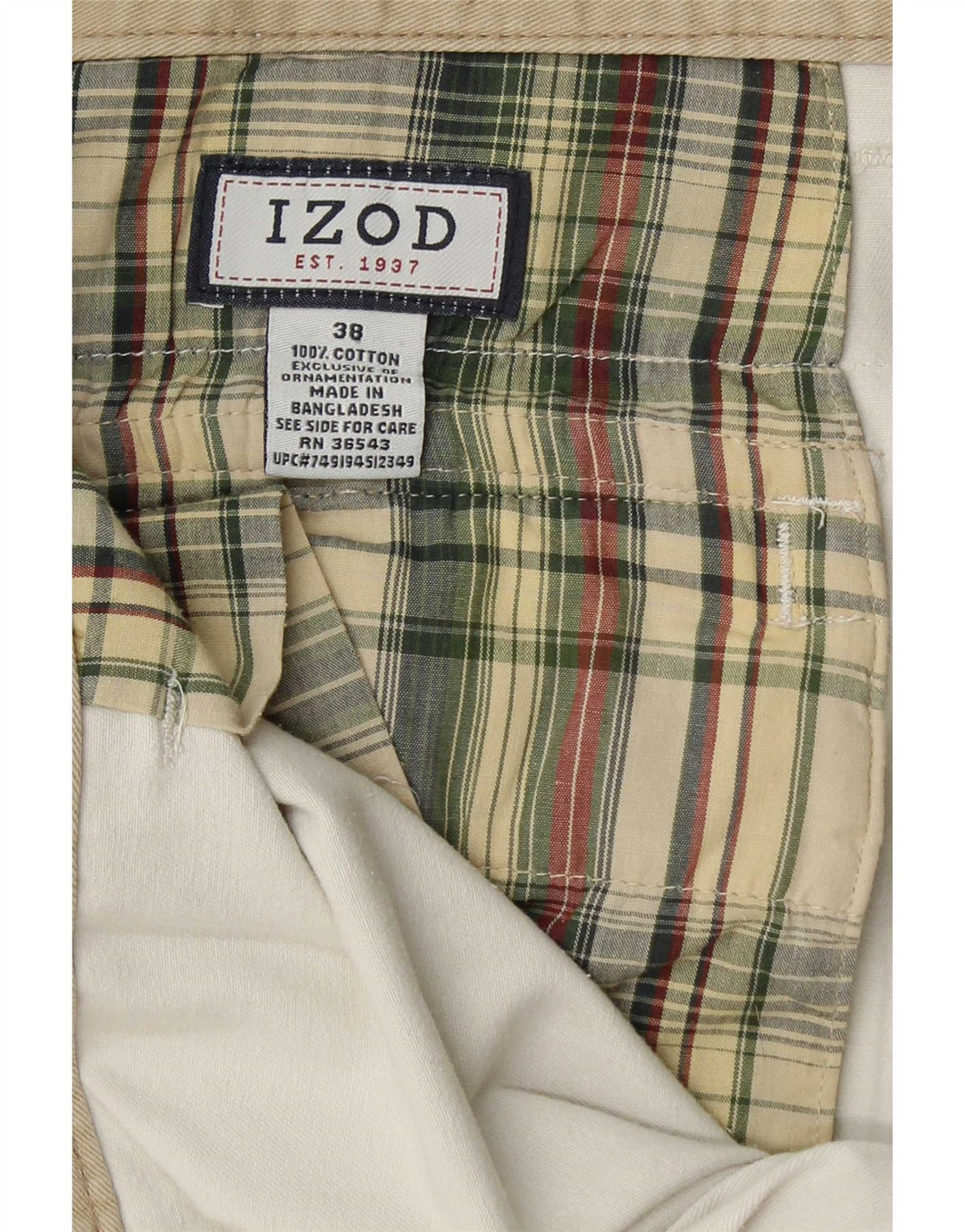 Ανδρικό σορτς Cargo Izod W38 XL Λευκό βαμβακερό