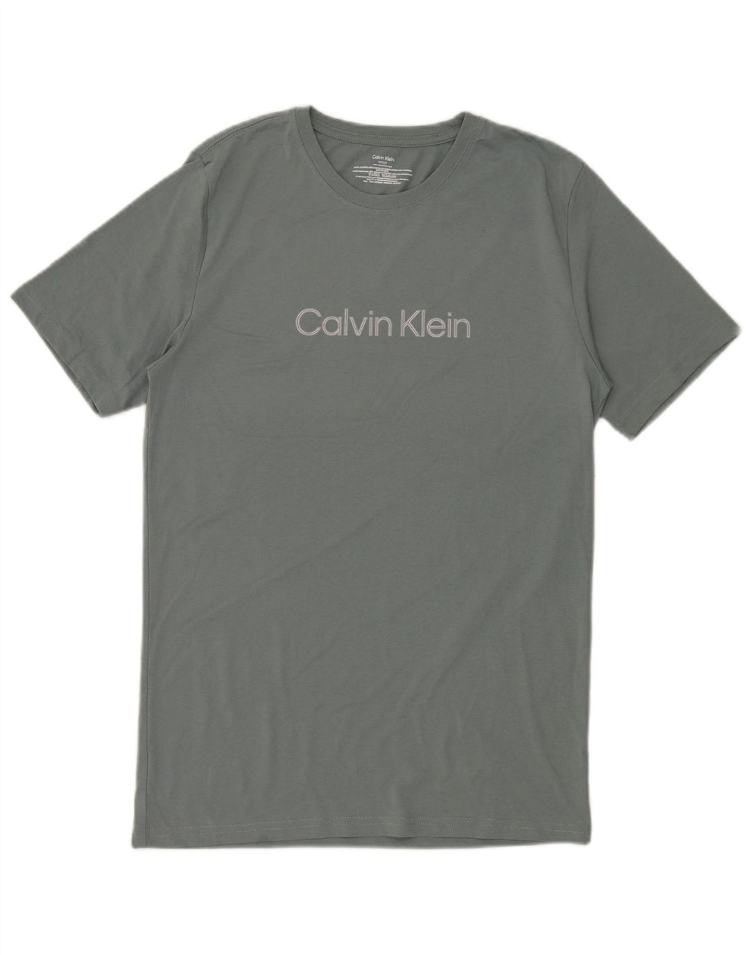 Calvin Klein Ανδρικό γραφικό T-Shirt Top Μικρό γκρι βαμβακερό