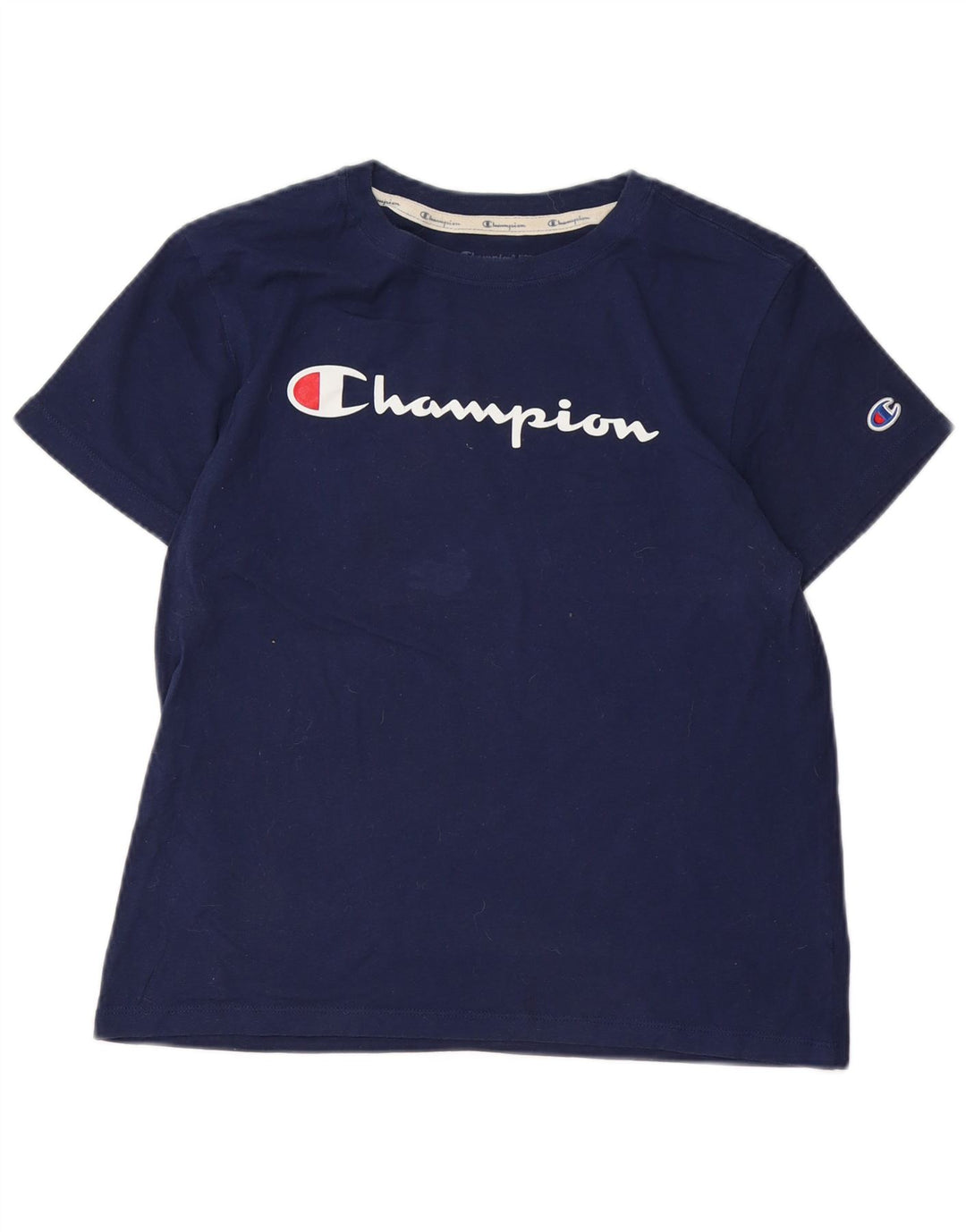 Γυναικείο T-Shirt CHAMPION Top UK 12 Medium Navy Blue