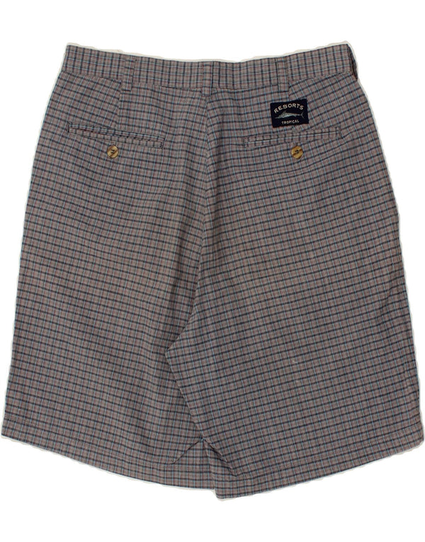 Ανδρικό σορτς chino VINTAGE W32 Μεσαίο γκρι βαμβακερό καρέ