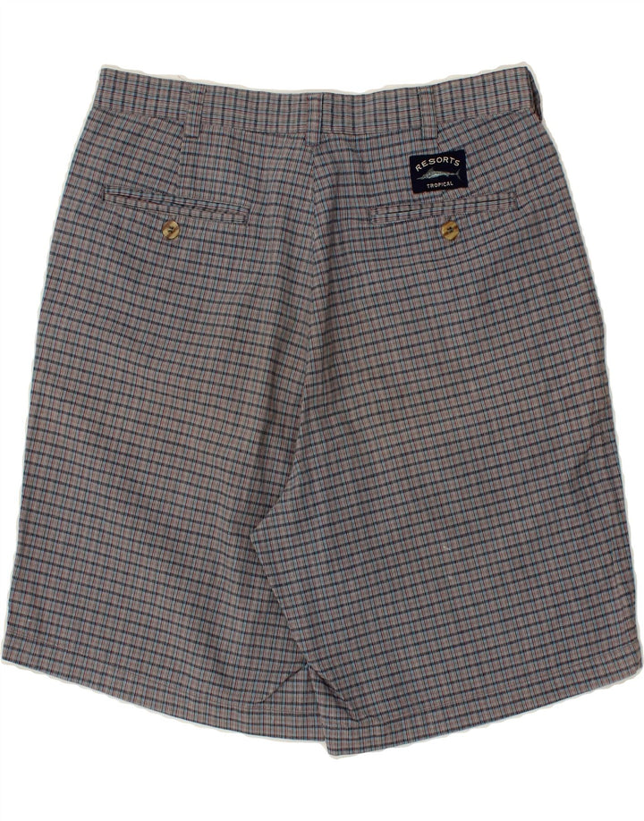 Ανδρικό σορτς chino VINTAGE W32 Μεσαίο γκρι βαμβακερό καρέ