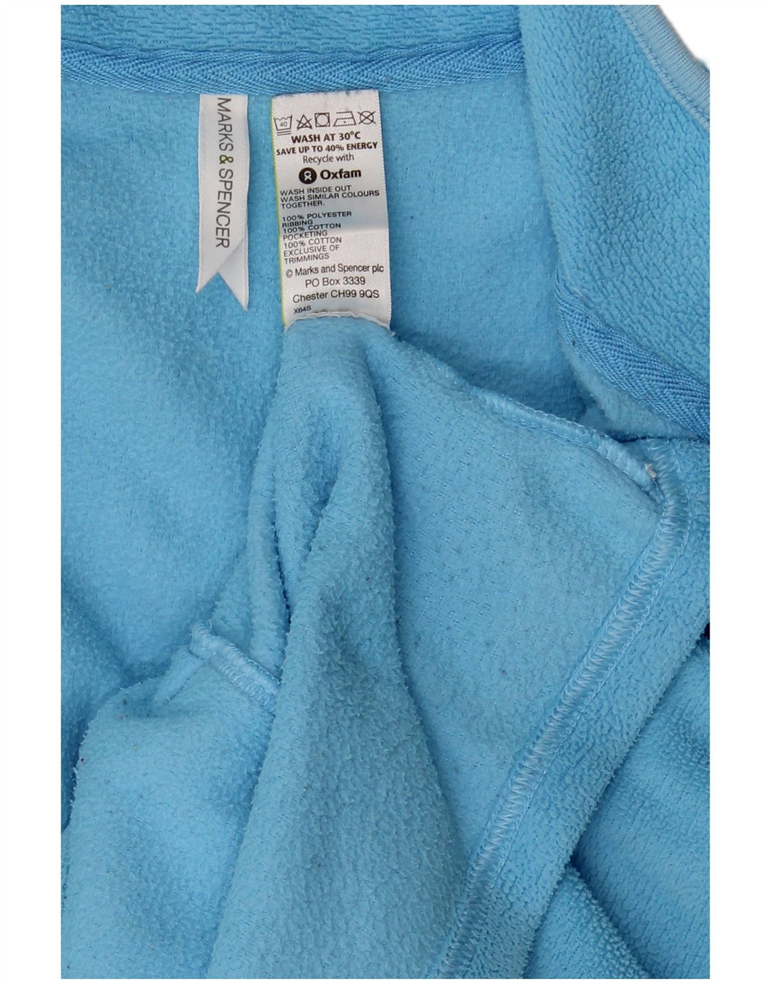 Marks & Spencer Γυναικείο Fleece Jacket UK 14 Large Blue Polyester