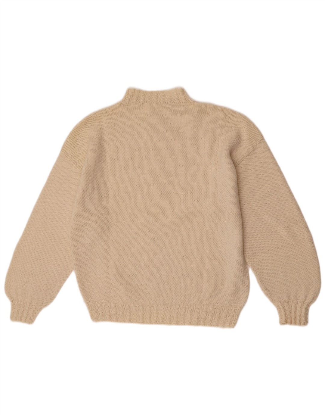 Vintage γυναικείο πουλόβερ με λαιμό χελώνα UK 14 Medium Off White