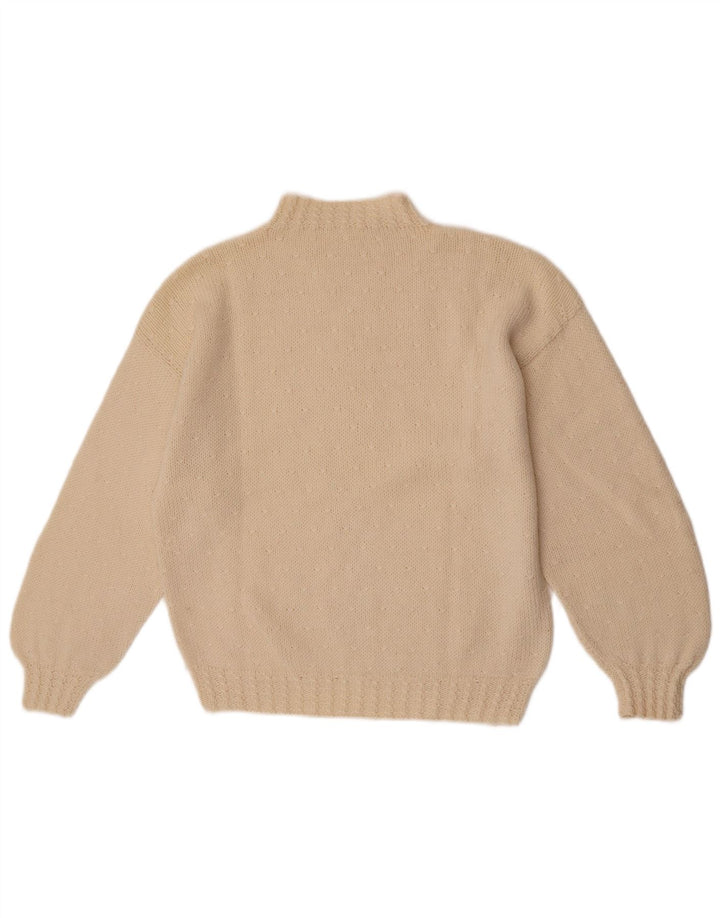 Vintage γυναικείο πουλόβερ με λαιμό χελώνα UK 14 Medium Off White