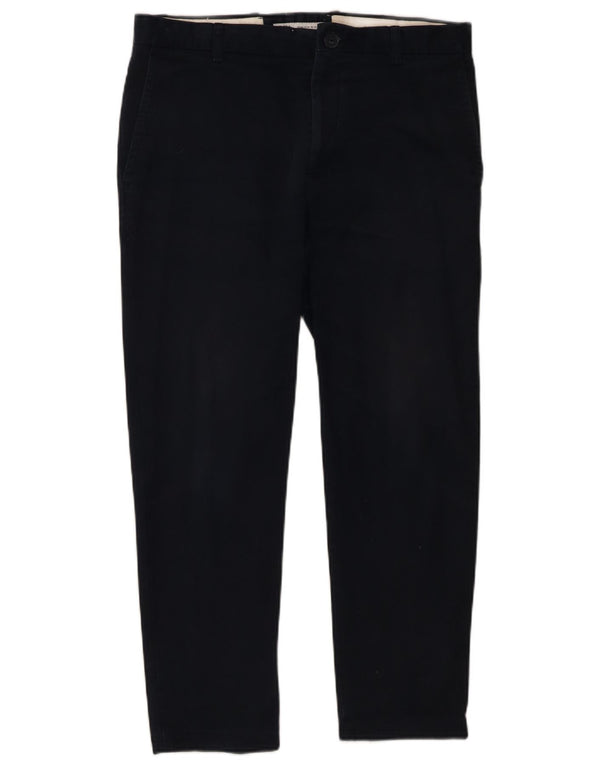 Zara Mens Crop Slim Chino Trousers EU 42 Large W32 L26 Navy Blue