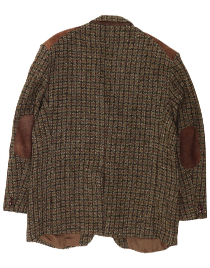 Harris Tweed Ανδρικό σακάκι σακάκι με 2 κουμπιά UK 38 Medium Green Houndstooth