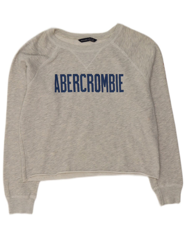 Γυναικείο γραφικό φούτερ Abercrombie & Fitch Jumper UK 10 Small Grey