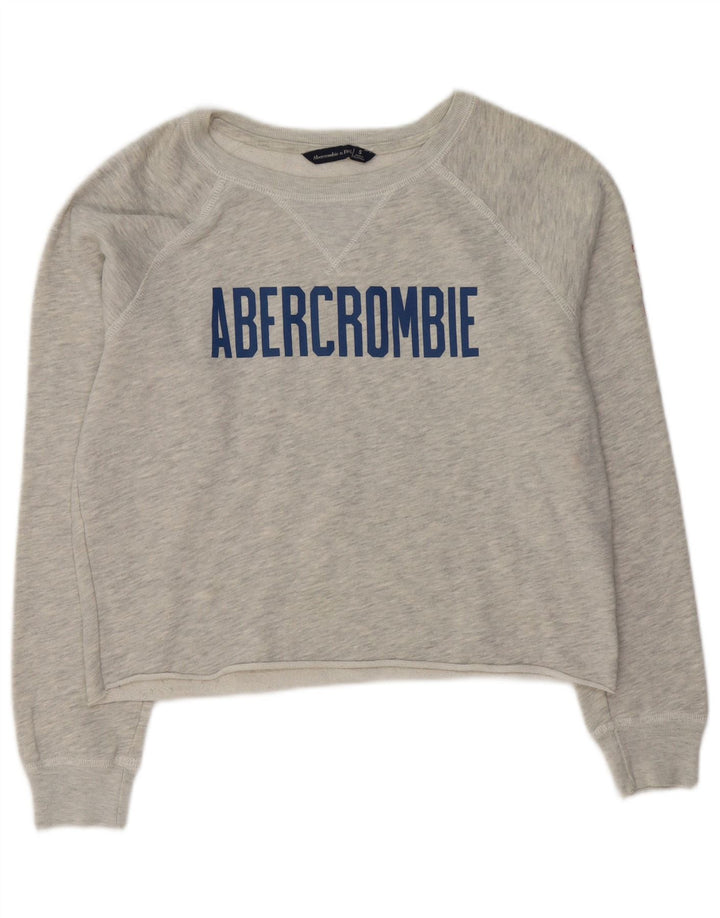 Γυναικείο γραφικό φούτερ Abercrombie & Fitch Jumper UK 10 Small Grey