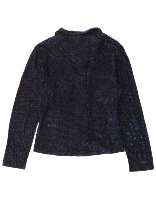 ORSAY Γυναικείο πουκάμισο Μπλούζα UK 8 Small Navy Blue Flecked Elastane