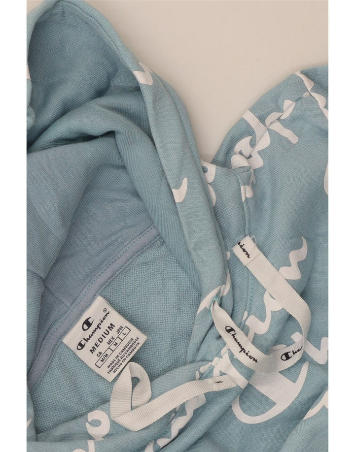 CHAMPION Γυναικείο Γραφικό Hoodie Jumper UK 12 Medium Blue