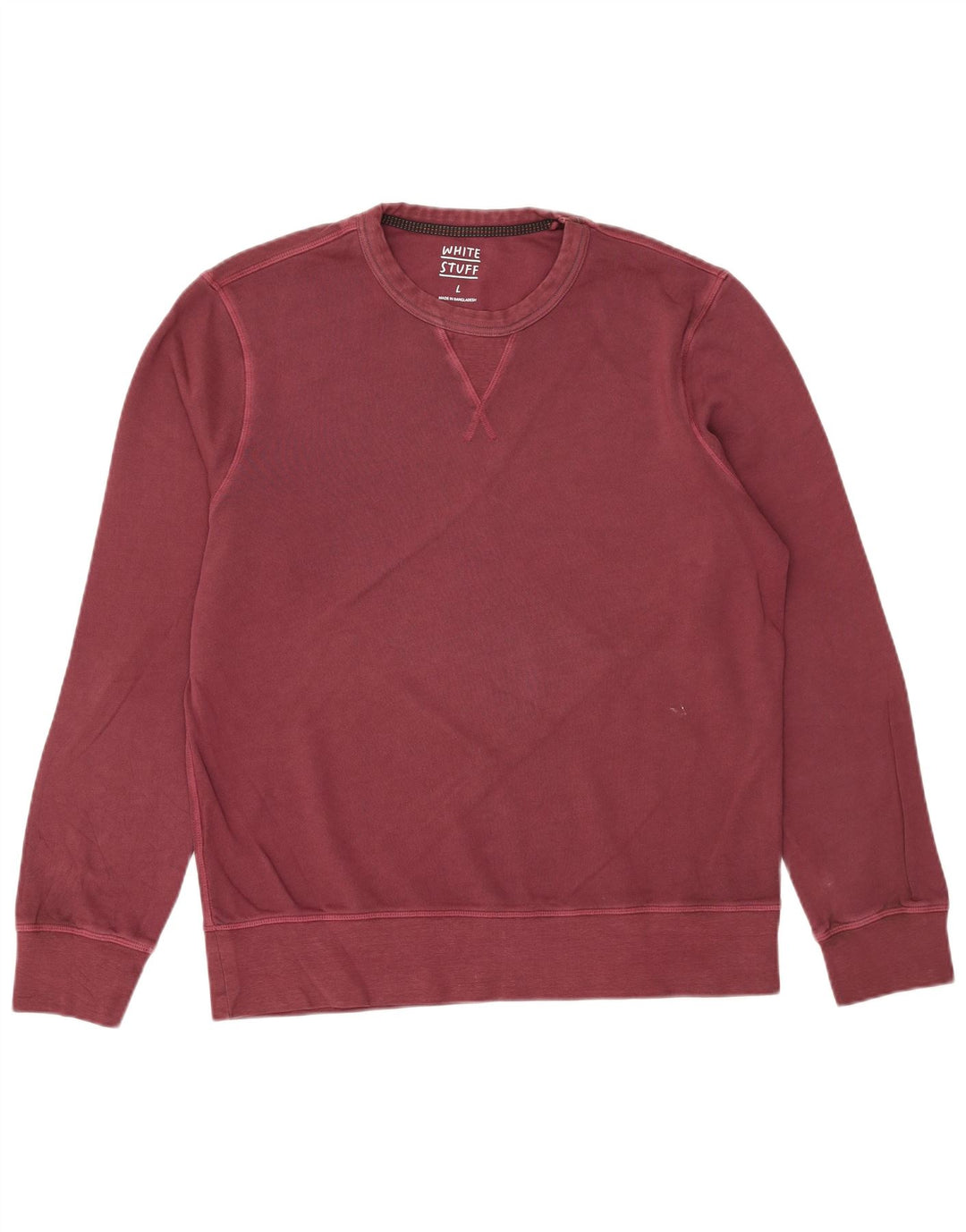 White Stuff Ανδρικό Φούτερ Jumper Μεγάλο Βουργουνδί Βαμβακερό