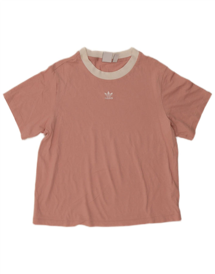 Adidas Γυναικείο T-Shirt Top UK 8 Small Pink Βαμβακερό