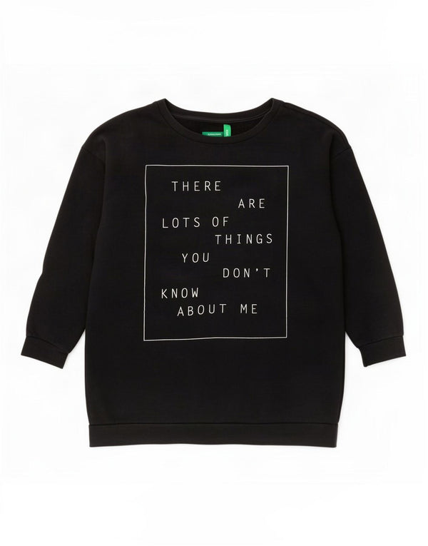 Γυναικεία γραφική φούτερ Benetton Jumper UK 14 Large Black