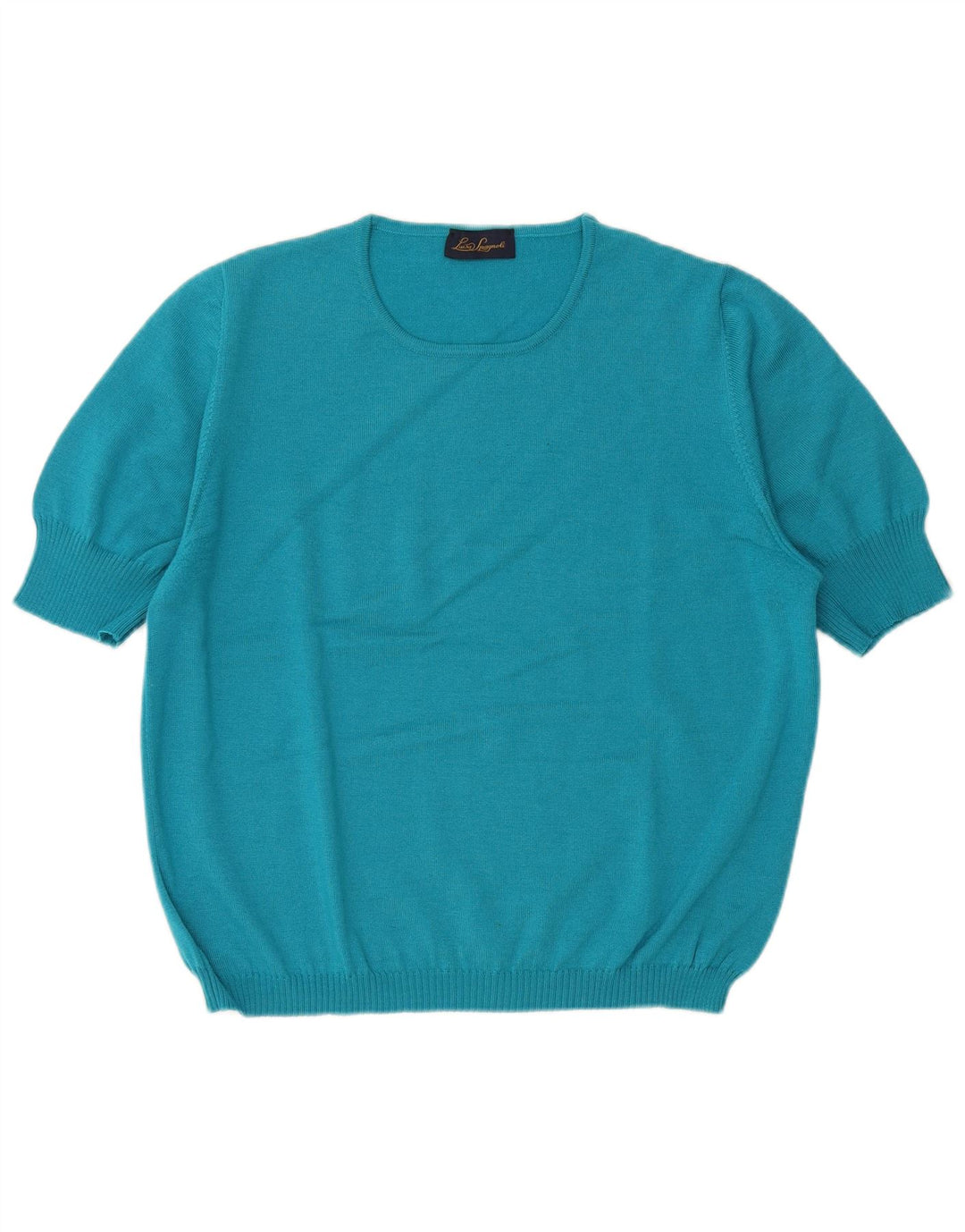 LUISA SPAGNOLI Γυναικείο κοντομάνικο μπλουζάκι με λαιμόκοψη UK 18 XL Μπλε