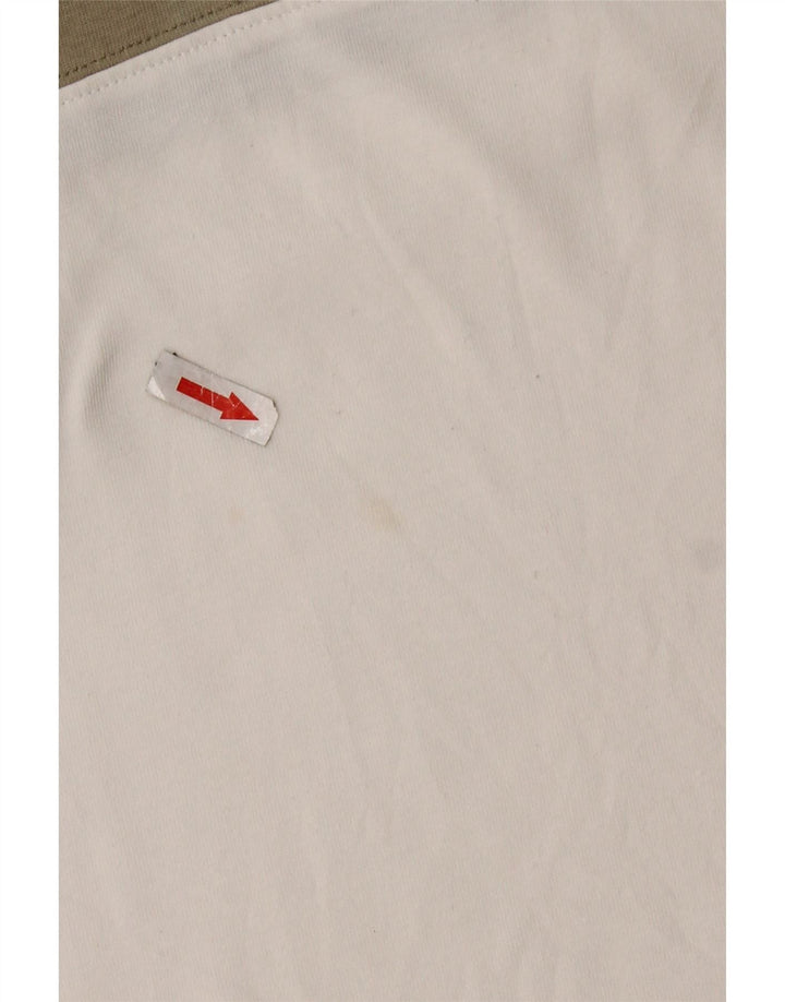 Ανδρικό γραφικό φούτερ ADIDAS Jumper Medium Off White Colourblock Βαμβακερό