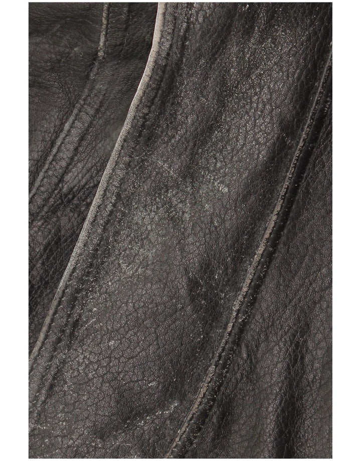 Clout Ανδρικό Δερμάτινο Μπουφάν Biker UK 42 XL Μαύρο Δερμάτινο