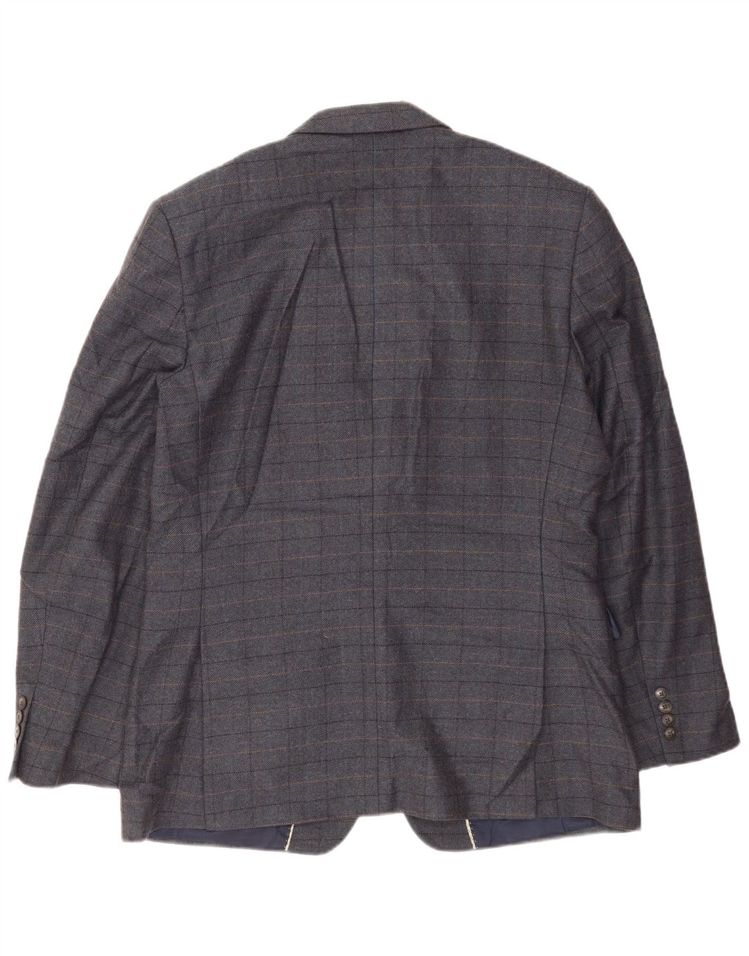 Marks & Spencer Ανδρικό σακάκι σακάκι με 2 κουμπιά UK 42 XL Blue Check Wool