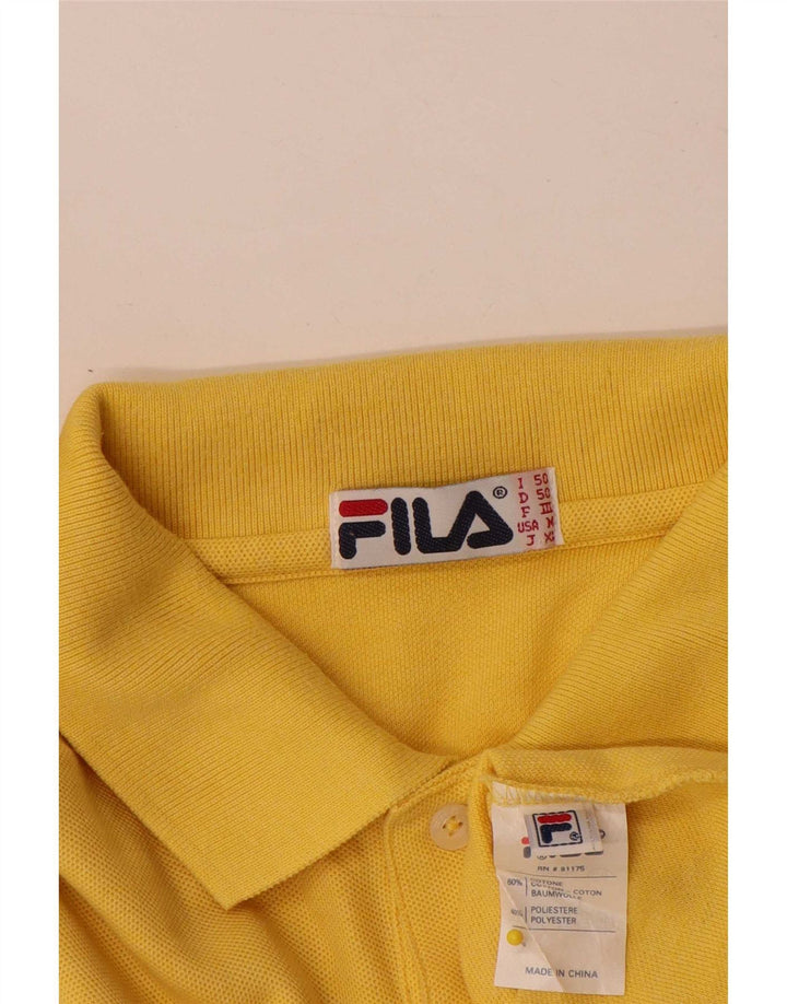 Ανδρικό πουκάμισο πόλο Fila IT 50 Μεσαίο κίτρινο βαμβακερό