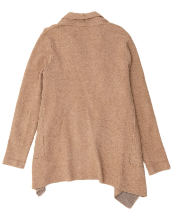 Zara Γυναικείο πουλόβερ ασύμμετρο Longline Ζακέτα UK 14 Medium Beige