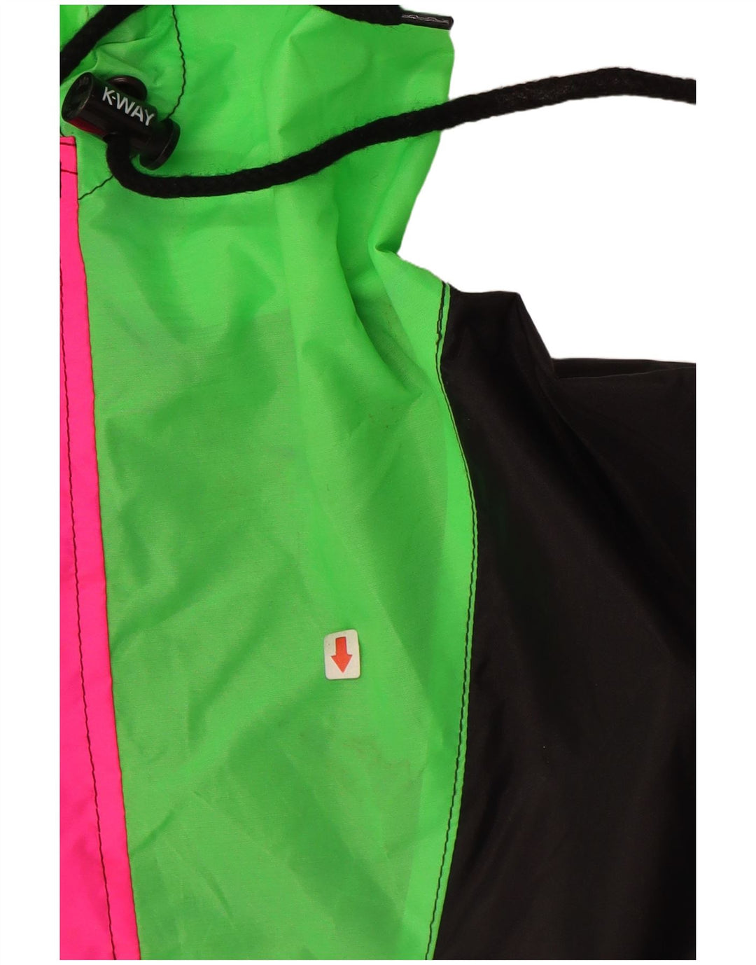 K-WAY Ανδρικό μπουφάν Anorak με κουκούλα UK 40 μεγάλο μαύρο χρώμα πολυαμίδιο