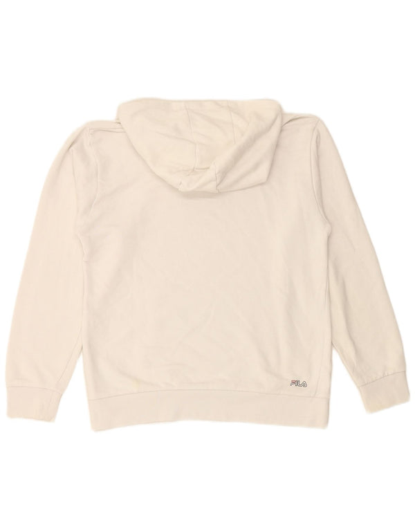 FILA Boys Graphic Hoodie Jumper 15-16 Years White Cotton