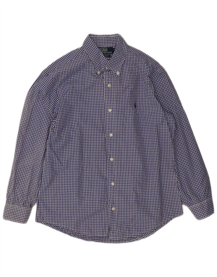 Polo Ralph Lauren Ανδρικό πουκάμισο 39 15 1/2 Medium Navy Blue Gingham