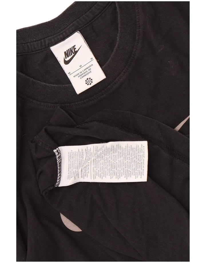 Ανδρικό γραφικό μπλουζάκι Nike, μεσαίο μαύρο χρώμα, βαμβακερό