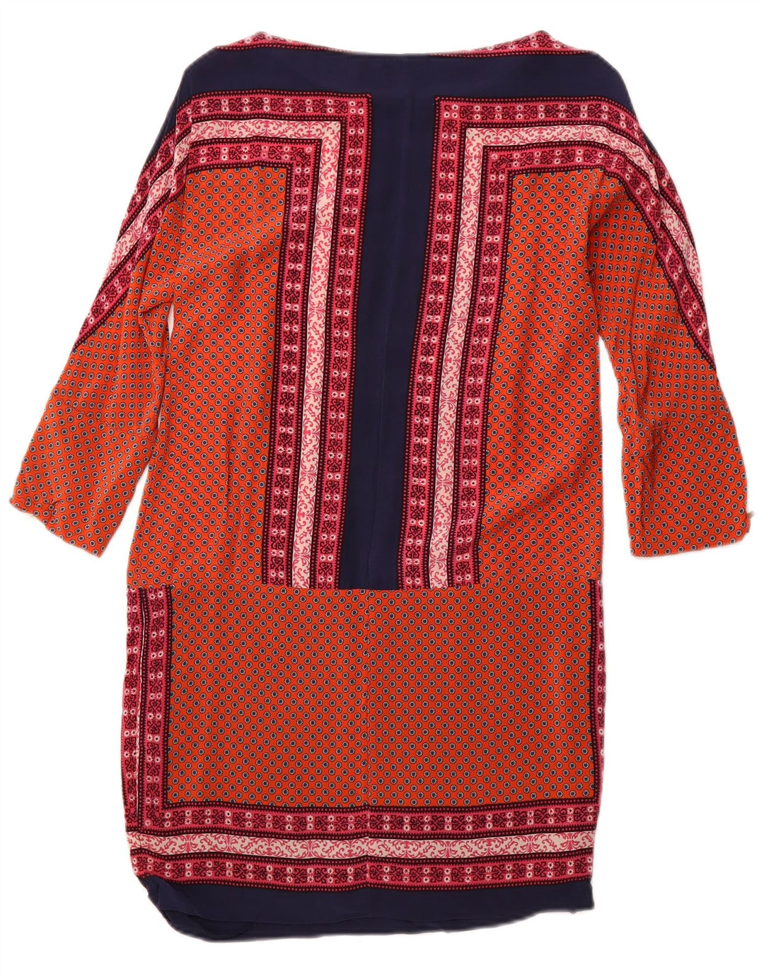 MASSIMO DUTTI Γυναικείο φόρεμα 3/4 Sleeve Shift UK 12 Medium Orange Floral