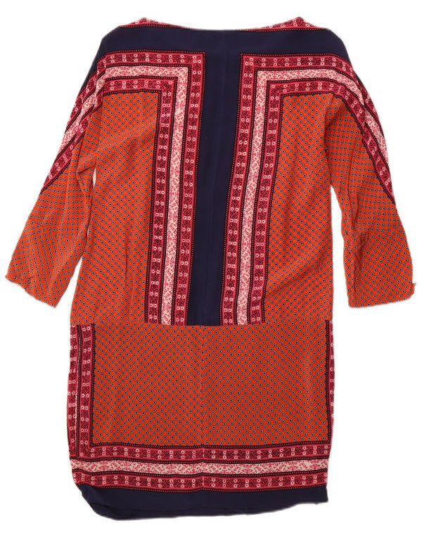 MASSIMO DUTTI Γυναικείο φόρεμα 3/4 Sleeve Shift UK 12 Medium Orange Floral