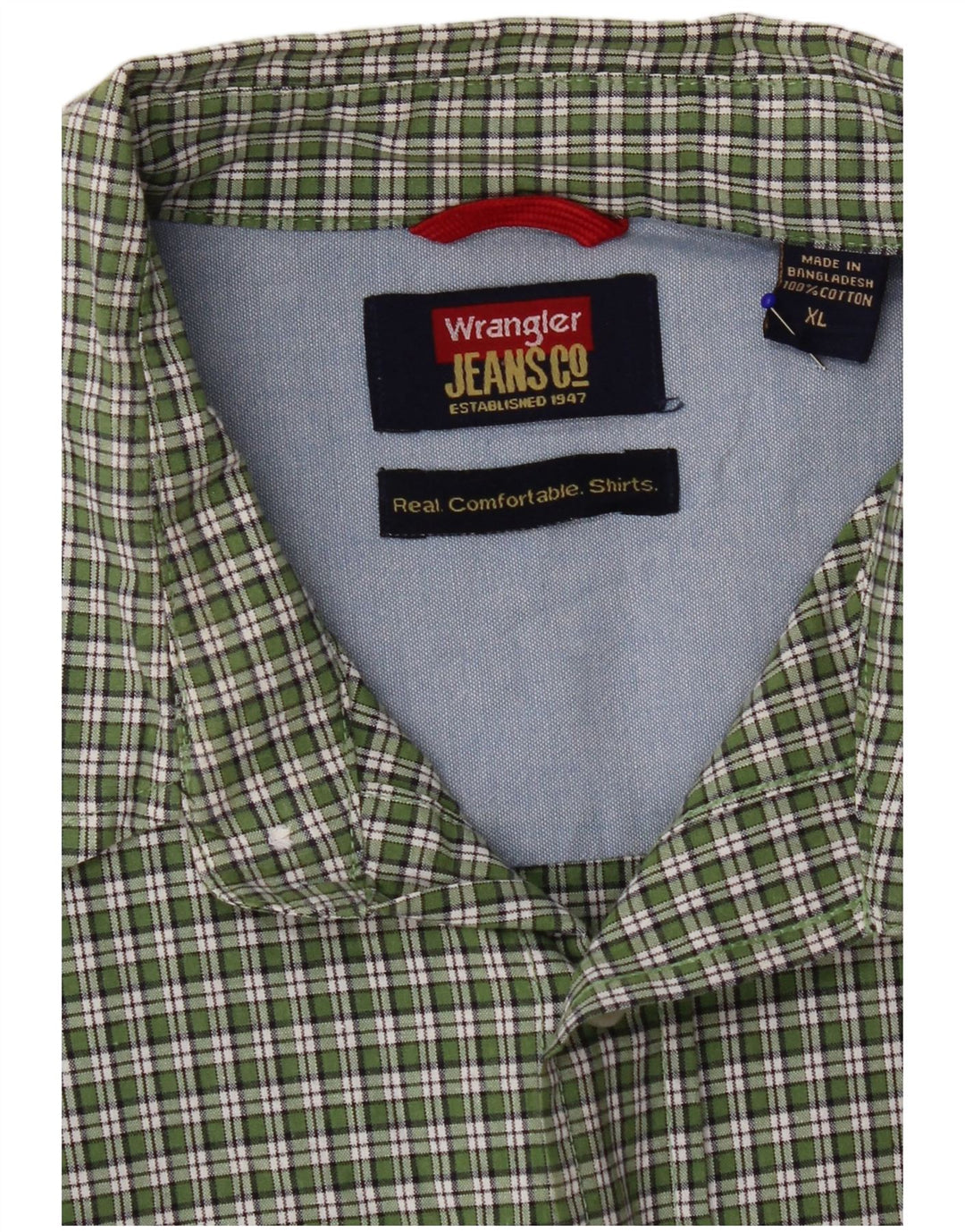Ανδρικό κοντομάνικο πουκάμισο Wrangler XL Πράσινο βαμβακερό καρό