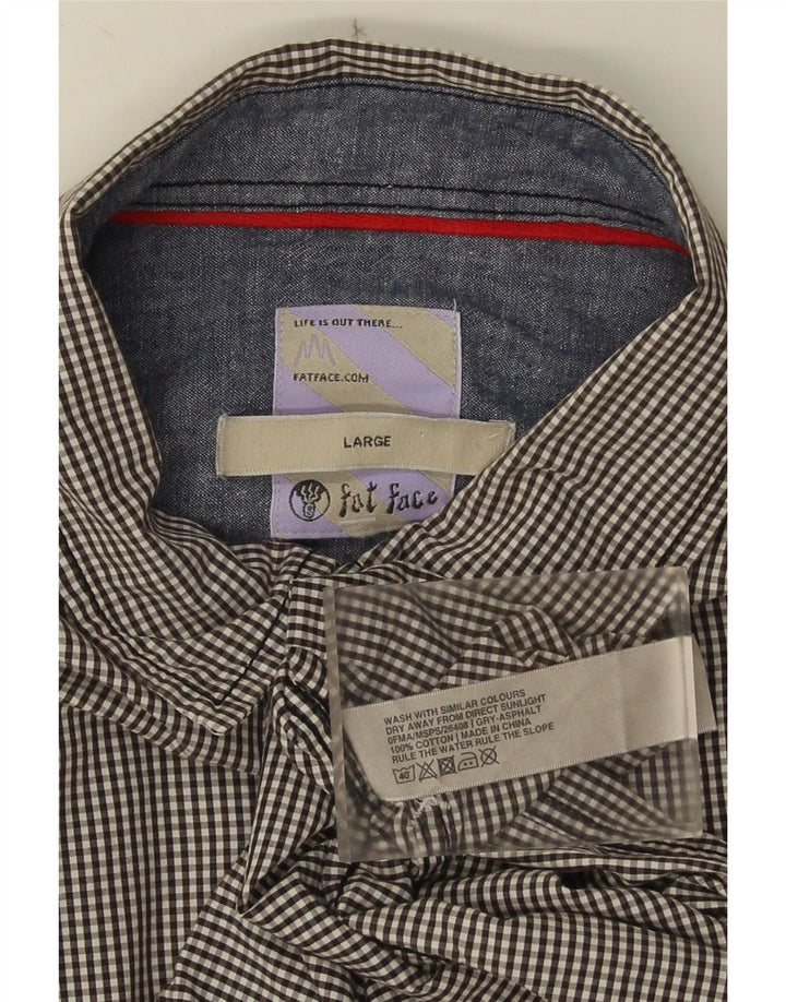 Ανδρικό πουκάμισο Fat Face μεγάλο γκρι βαμβακερό Gingham