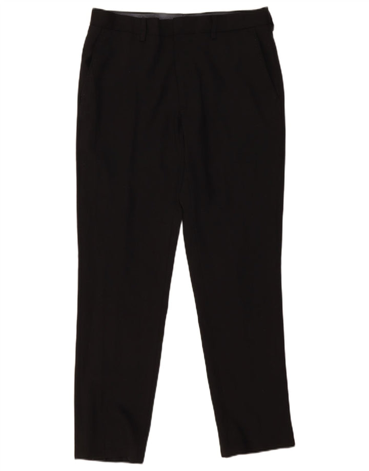 Marks & Spencer Ανδρικό Slim Fit Παντελόνι W32 L29 Μαύρο μάλλινο