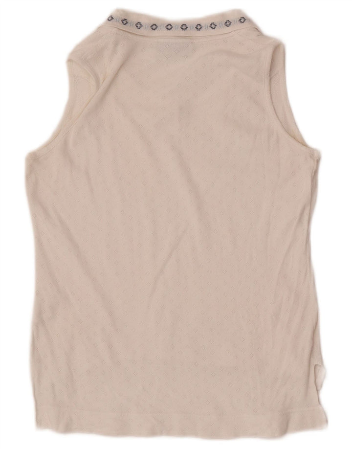 Sergio Tacchini γυναικείο αμάνικο μπλουζάκι πόλο EU 38 Medium White Fair Isle
