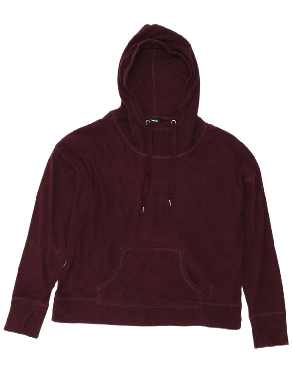REEBOK Γυναικείο υπερμεγέθη με κουκούλα Fleece Jumper UK 14 Medium Burgundy