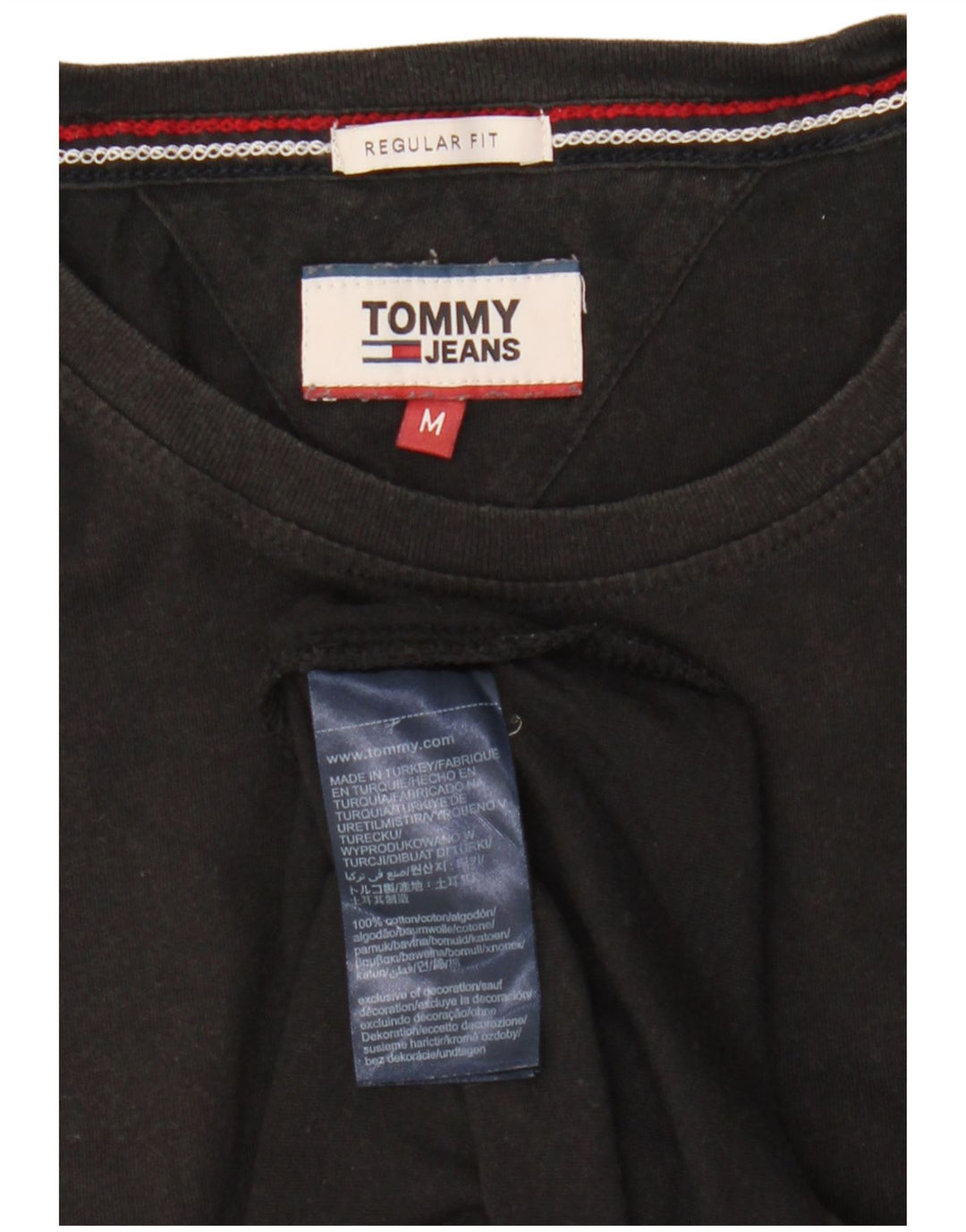 Tommy Hilfiger Ανδρικό T-Shirt με κανονική εφαρμογή Τοπ μεσαίο μαύρο βαμβακερό