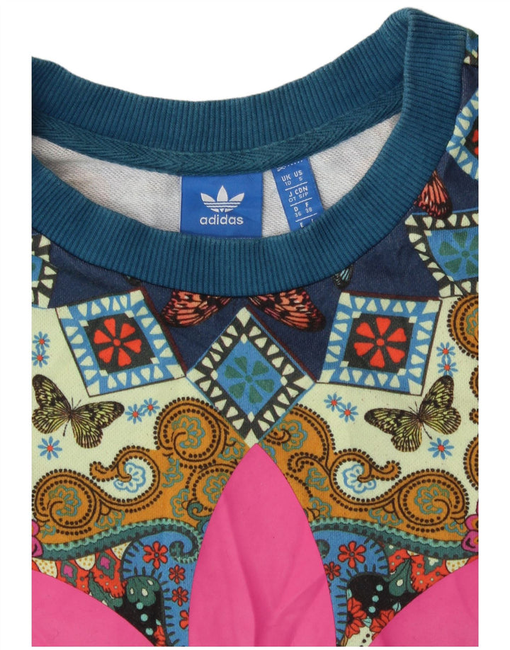 Adidas Γυναικεία φούτερ με αφηρημένο σχέδιο Jumper UK 10 Small Blue Bohemian