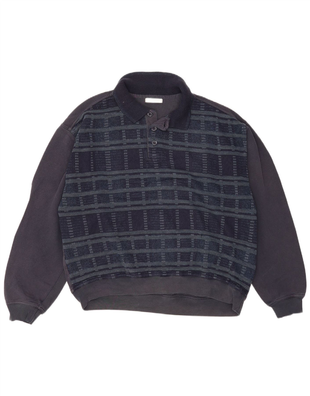 Marks & Spencer Ανδρική φούτερ με λαιμόκοψη με λαιμόκοψη Jumper Large Navy Blue Check