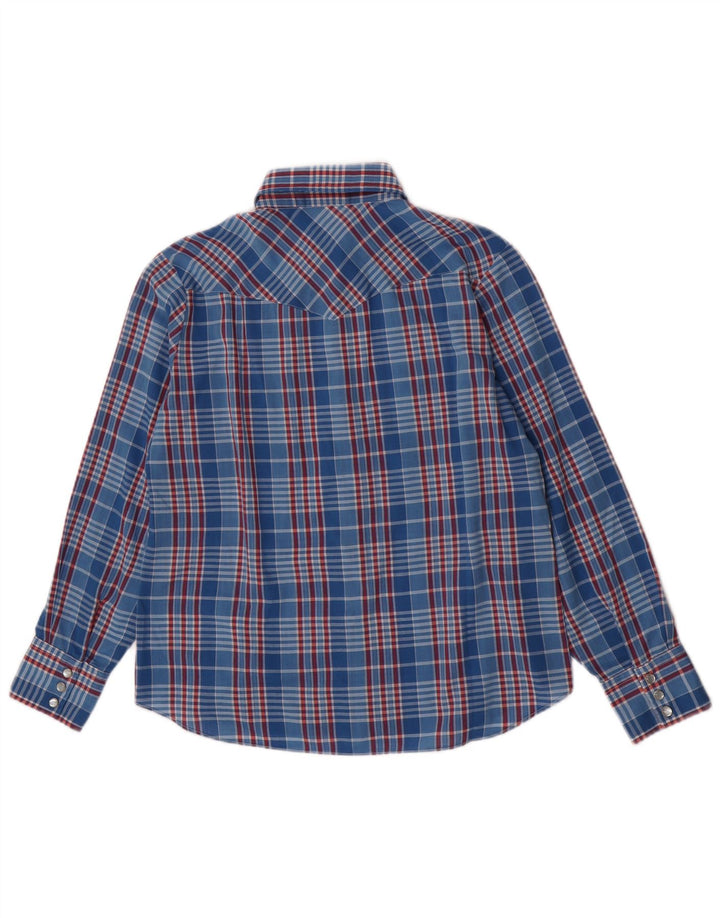 Amy Barr Γυναικείο πουκάμισο Western Size 36 Small Blue καρό πολυεστέρα