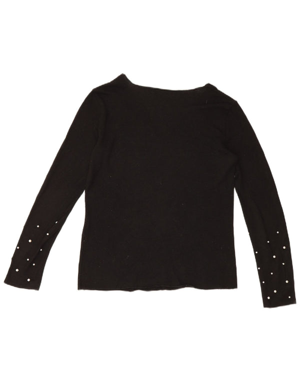 Zara Womens Top Long Sleeve UK 14 Medium Black