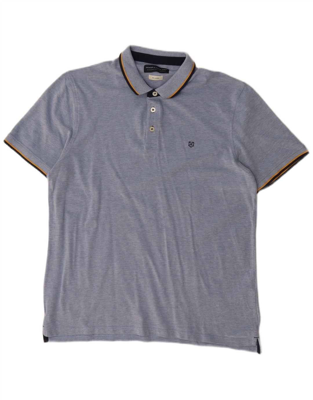 Jack & Jones Ανδρικό Πόλο Μπλουζάκι 2XL Μπλε Βαμβακερό