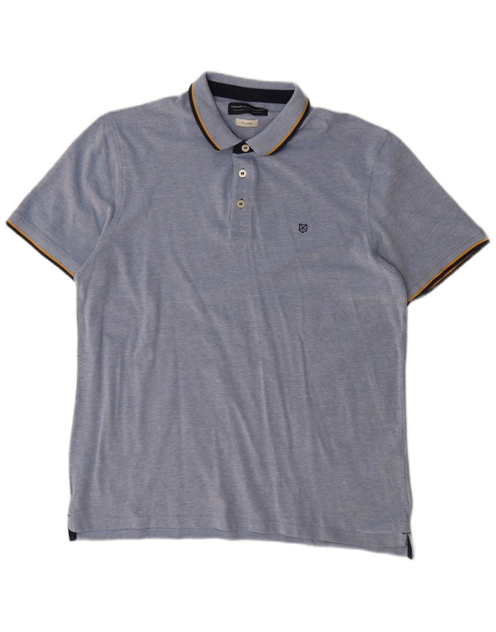Jack & Jones Ανδρικό Πόλο Μπλουζάκι 2XL Μπλε Βαμβακερό