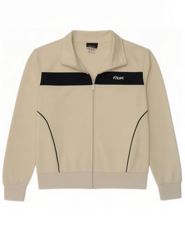 Γυναικεία αθλητική φόρμα Reebok Top Jacket UK 12 Medium Off White Colourblock